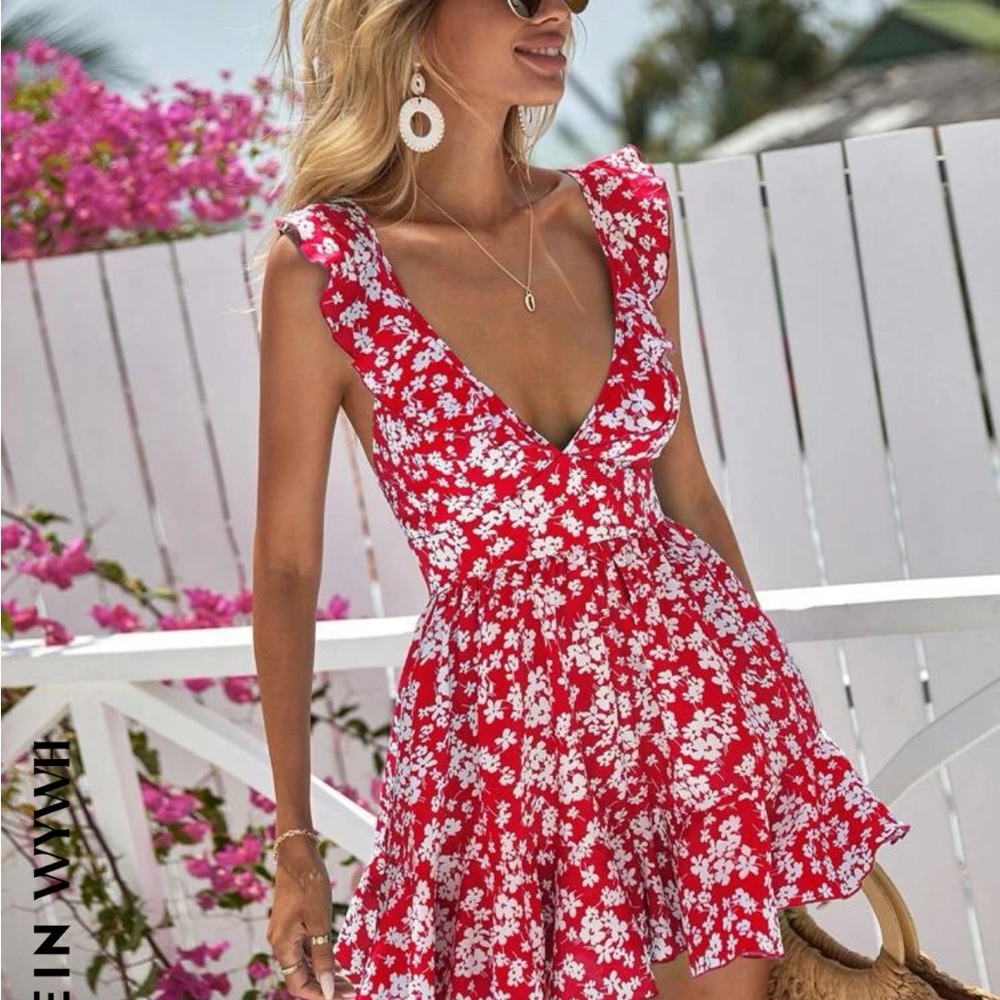 red and white romper